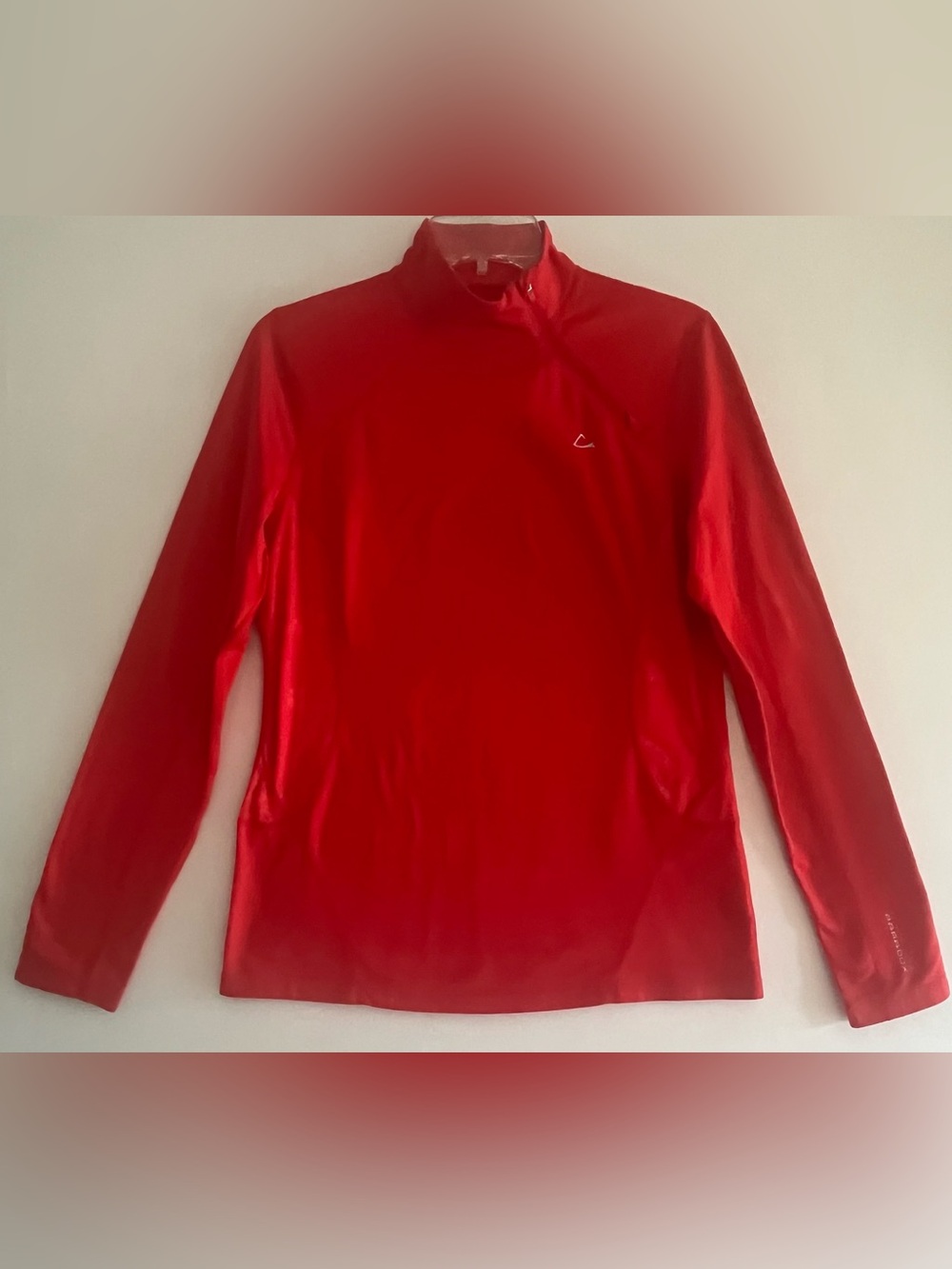 PARADOX Red Asymmetric Quarter Zip Base Layer Pullover | Medium
